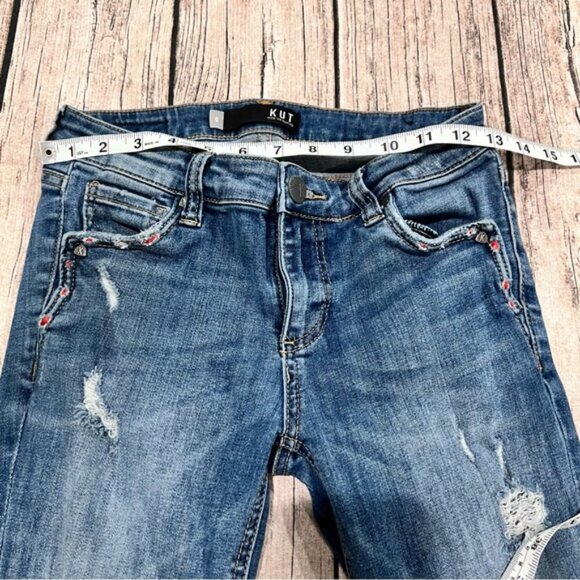 KFTK Mia Toothpick Distressed Skinny jeans size 0 - Picture 11 of 14